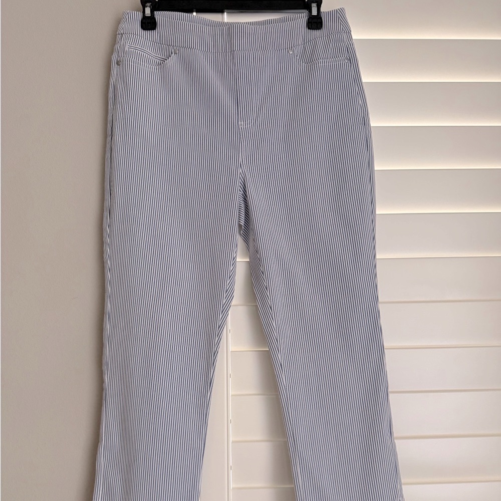 Brand New Mario Serrani Italy Blue and White Striped Pant